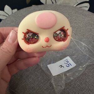 Baby Three 100% face with diamond background and red glitter eyes